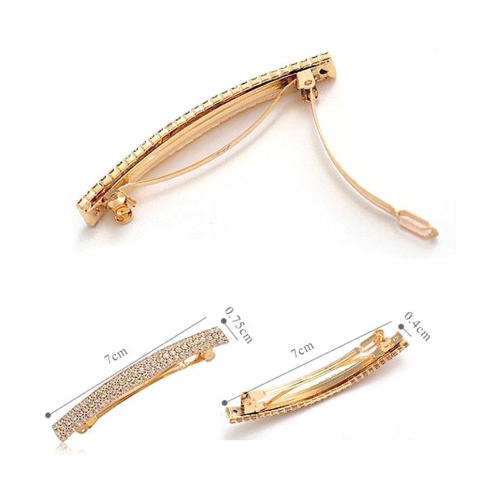 Wrap Ring Gold - Automatische französische Haarspange mit Strasssteinen für