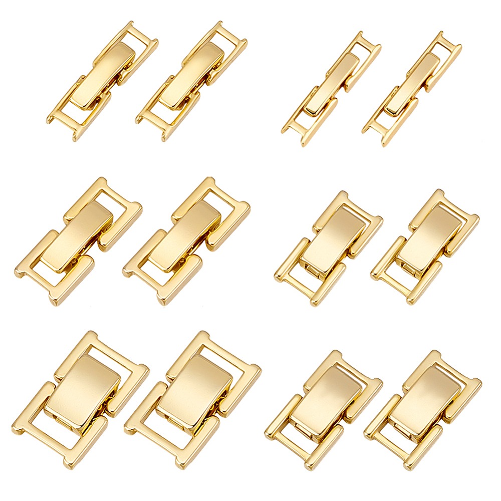 Wrap Ring Gold - 6 Stile Messing-Uhrenarmband-Verschlüsse, Cadmium- und bleifrei,