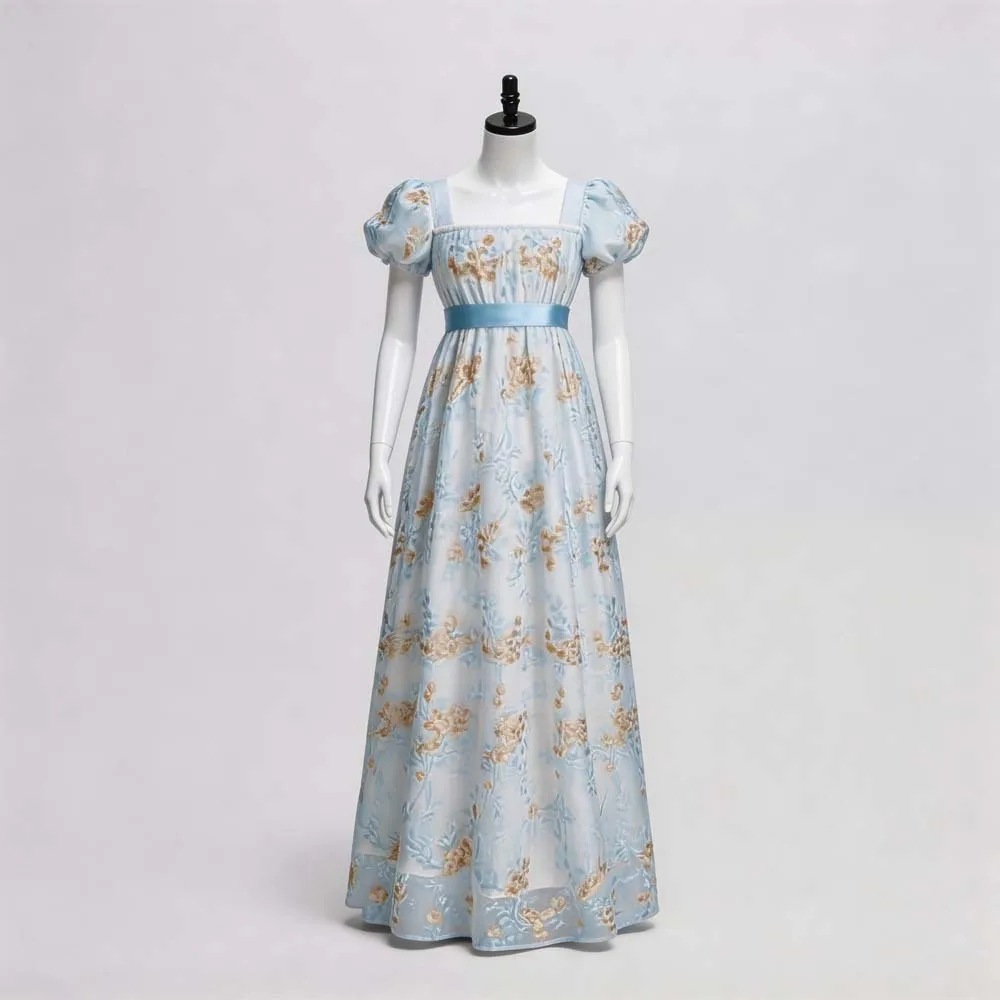 Women Electronic Accessories - Europäisches Vintage Regency Teekleid mit Quadratischem