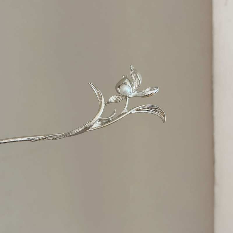 Women Accessories Shop - Neue chinesische Stil Silber Orchidee Haarnadel