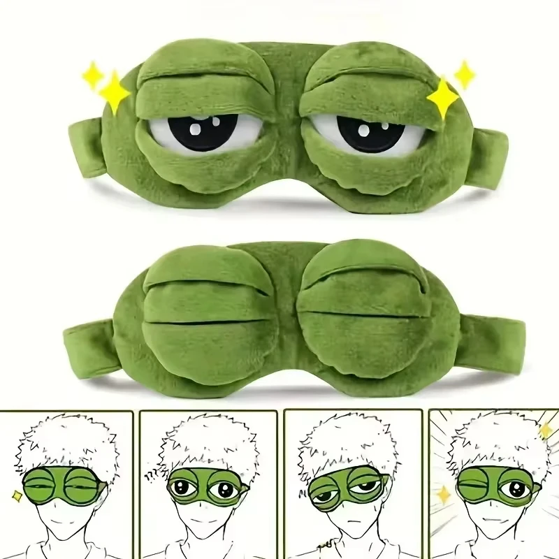 Women Accessories Wholesale - Froschförmige Augenmaske für Partys, Lustige Cartoon-Plüsch-Augenmaske,
