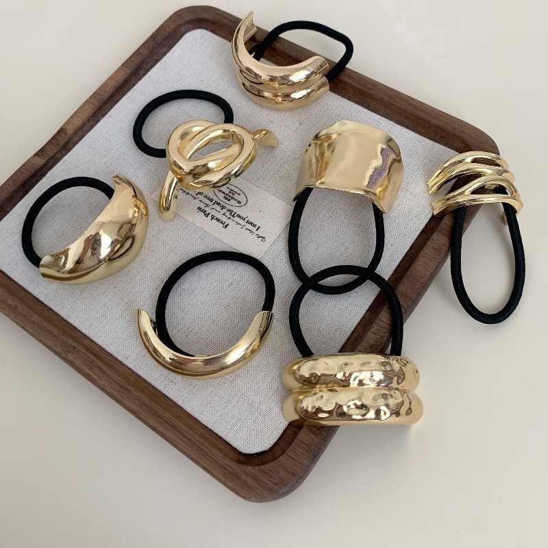 Metallische geometrische Haarg – Wrap Ring Gold Bewertung und Preis
