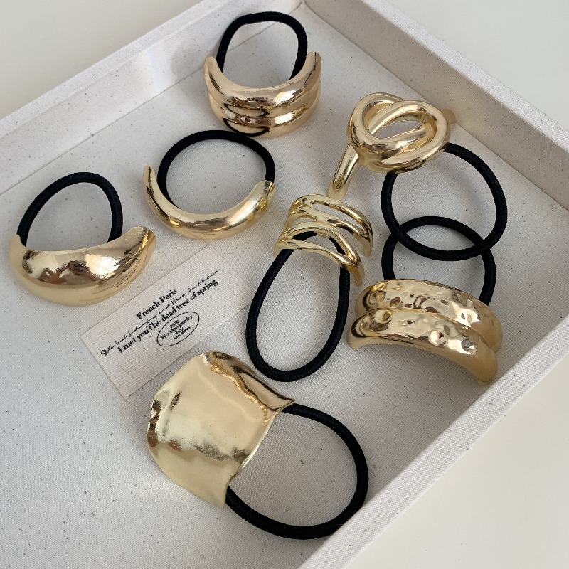 Metallische geometrische Haarg – Wrap Ring Gold Bewertung und Preis